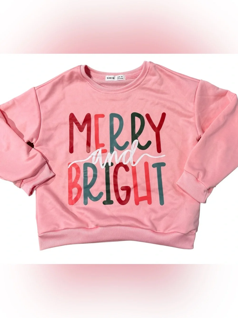 Crewneck Merry & Bright Pullover Sweatshirt Size 9